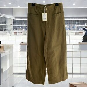 Wide Leg Tan / green Pants european clothing very unique